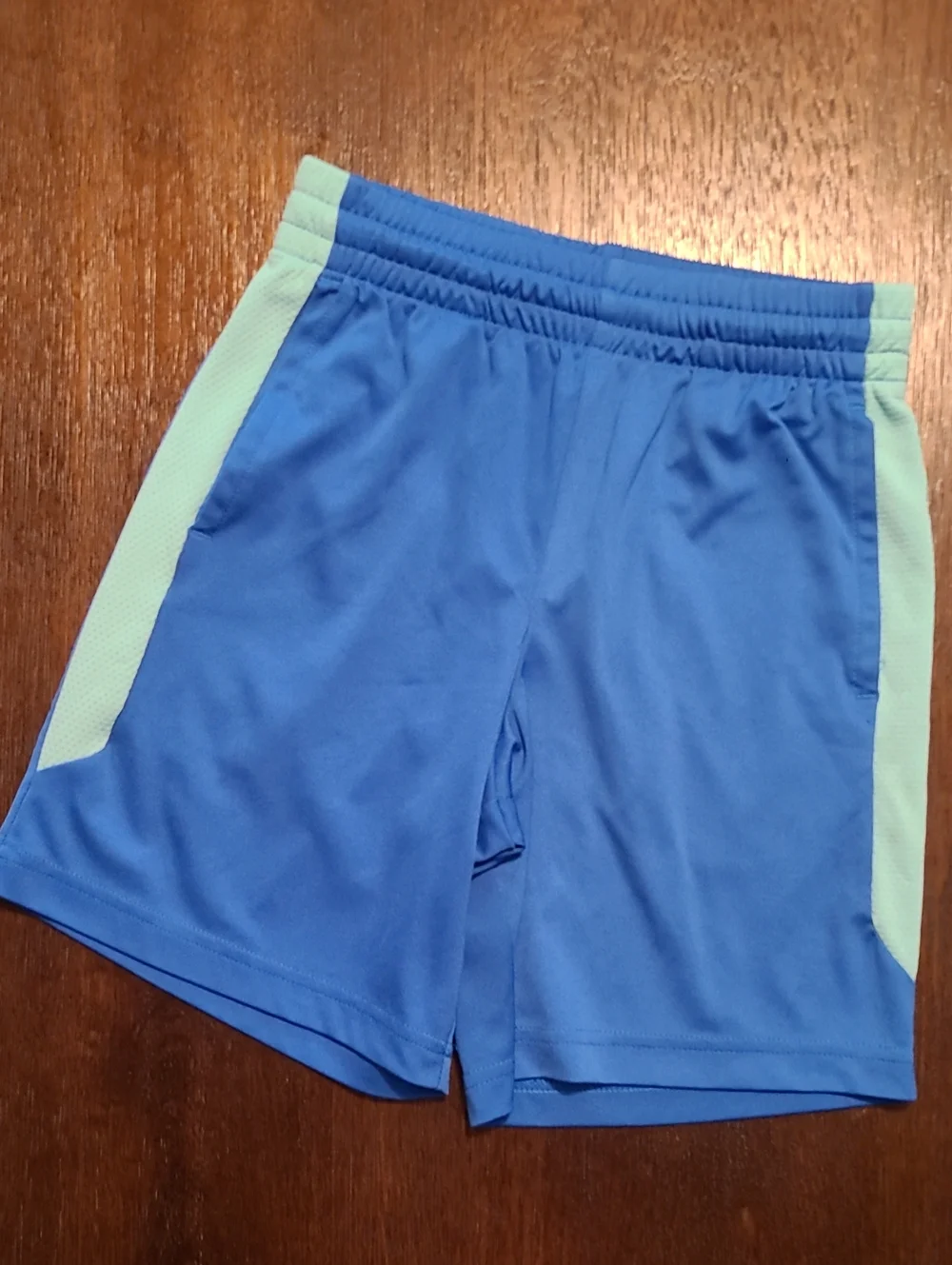 tek gear Blue Shorts with Mint Side Panels - Boy's Medium